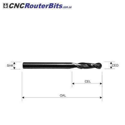 2 Flute Ballnose Cutters