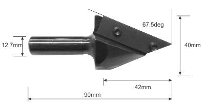45 degree Replaceable Insert Vee cutter specifications
